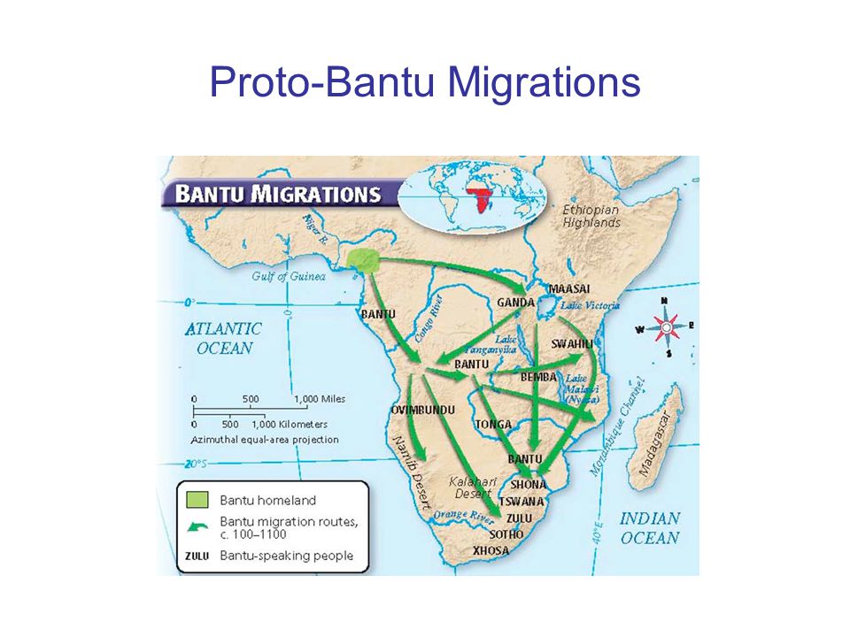 Brief history of the Bantu migration into South Africa